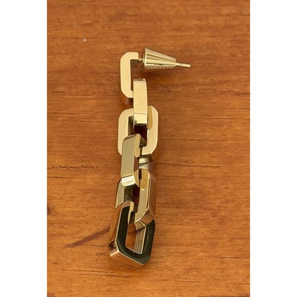 Eddie Borgo Timeless Supra Link Drop Earrings 12K Gold Plated NIP Elegant - Picture 8 of 16